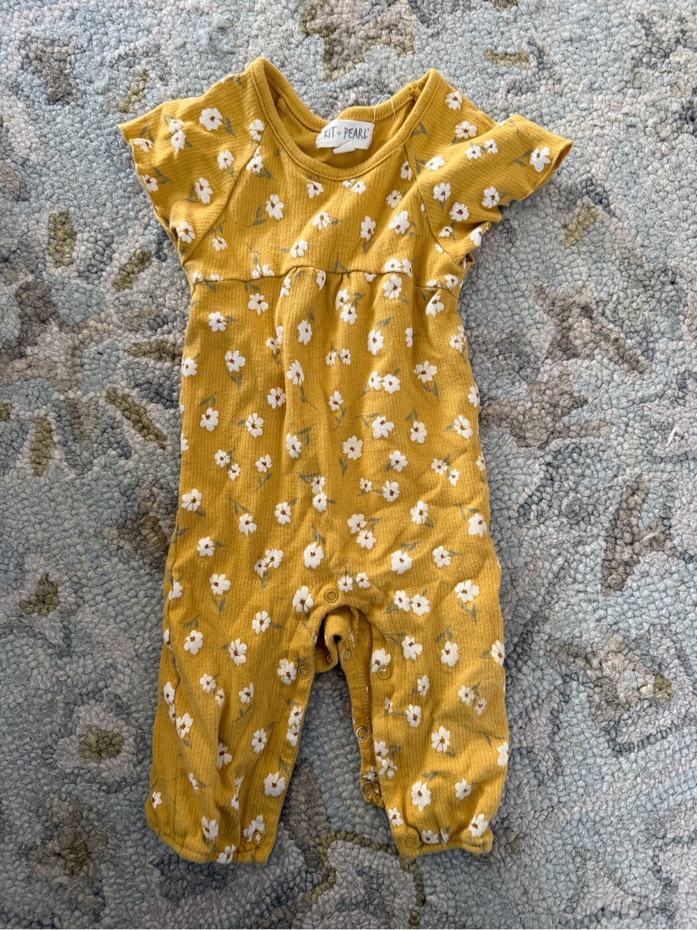 Mustard Floral Baby Romper - Kit + Pea?rl